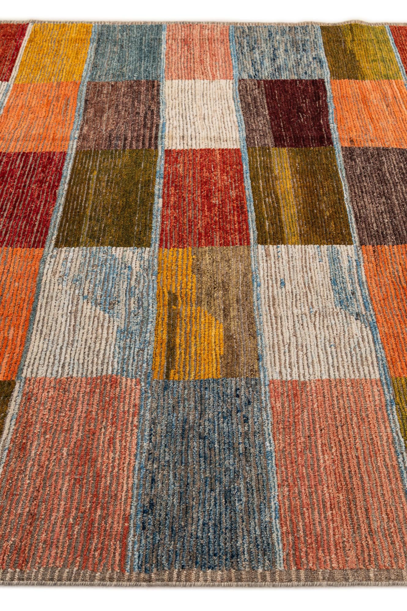 8' 2 x 10' 3 Hand Knotted Moroccan Wool Rug