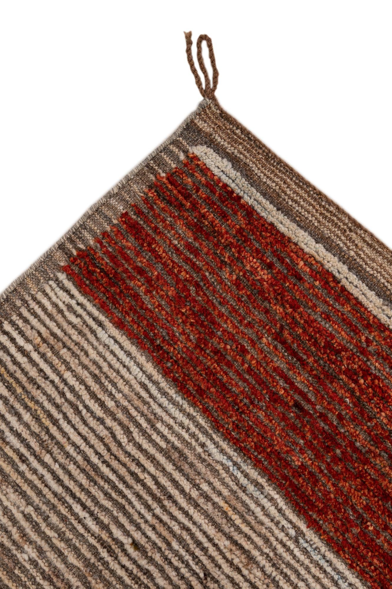 8' 2 x 10' 3 Hand Knotted Moroccan Wool Rug