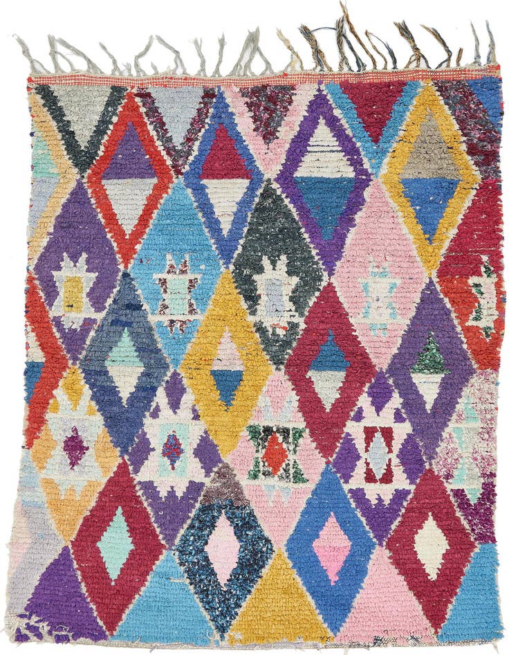 Detail image of 3' 3 x 6' 3 Hand Knotted Moroccan Wool Rug