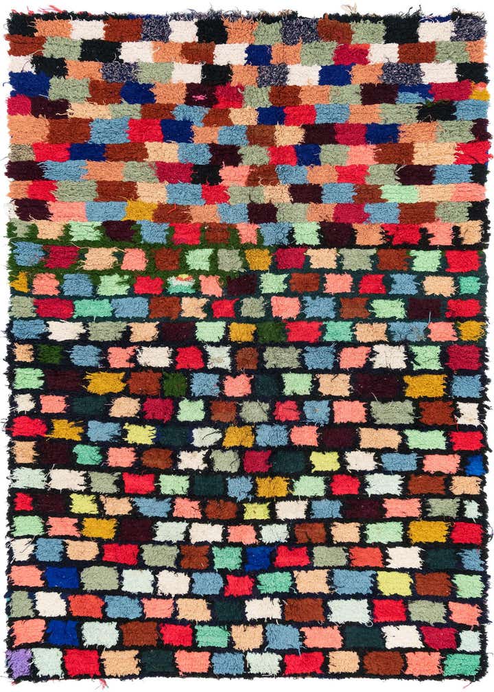 5' 7 x 9' 3 Hand Knotted Moroccan Wool Rug