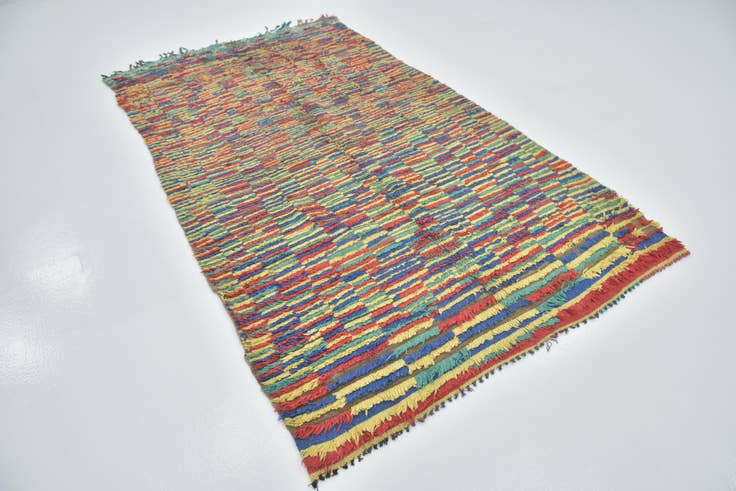 Detail image of 5' x 9' Hand Knotted Moroccan Wool Rug