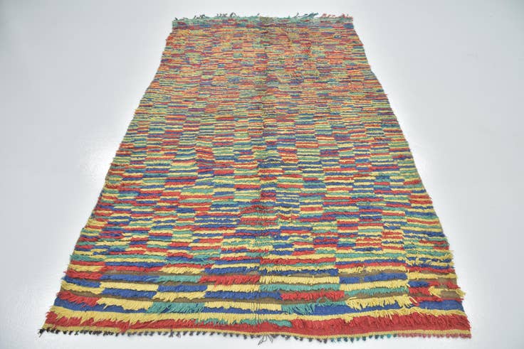 Detail image of 5' x 9' Hand Knotted Moroccan Wool Rug