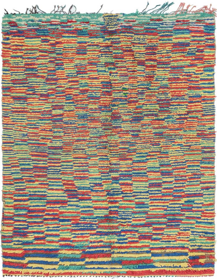 Detail image of 5' x 9' Hand Knotted Moroccan Wool Rug