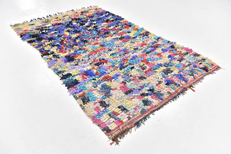 Detail image of 4' 10 x 8' Hand Knotted Moroccan Wool Rug