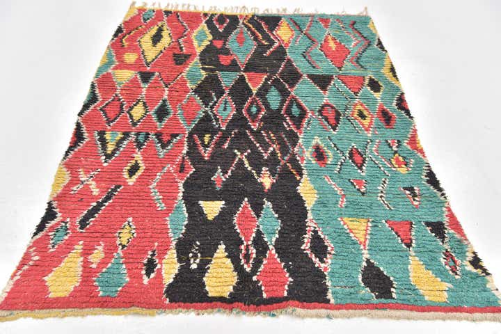 4' 5 x 6' 4 Hand Knotted Moroccan Wool Rug