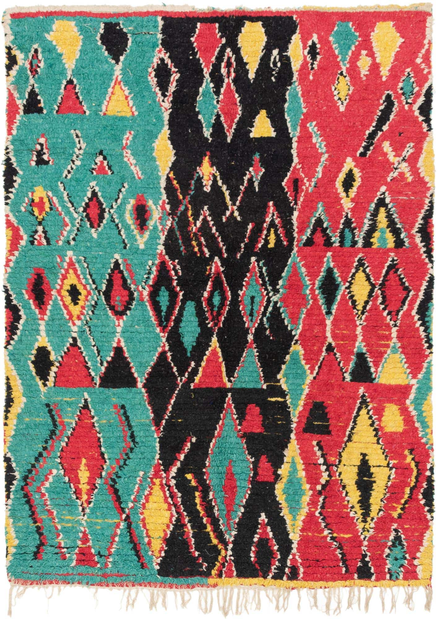 4' 5 x 6' 4 Hand Knotted Moroccan Wool Rug