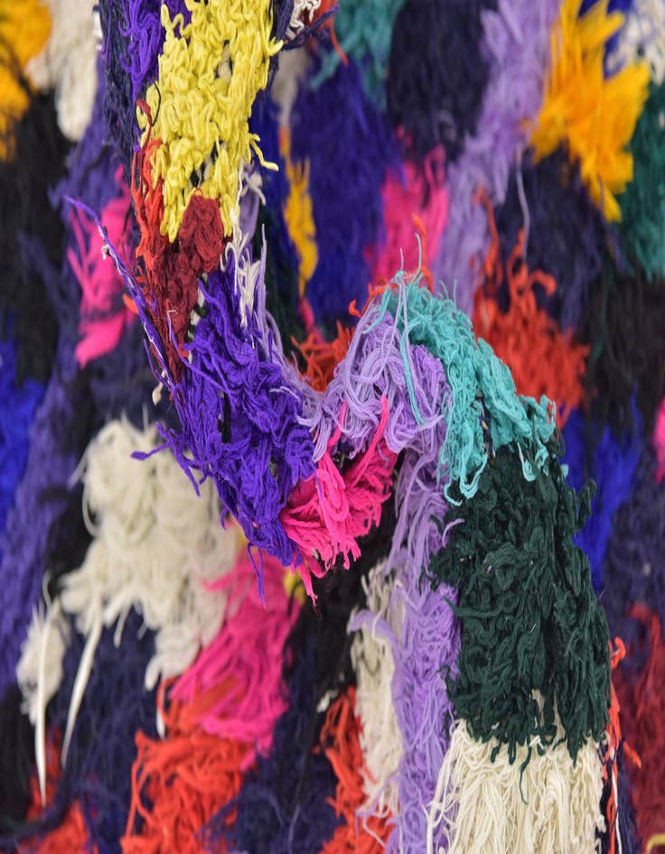 Detail image of 3' 6 x 5' 4 Hand Knotted Moroccan Wool Rug