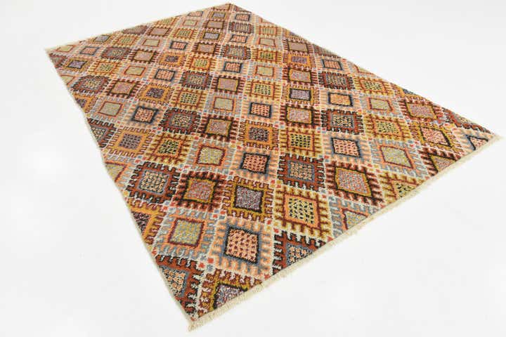 6' 6 x 10' Hand Knotted Moroccan Wool Rug