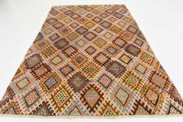 6' 6 x 10' Hand Knotted Moroccan Wool Rug