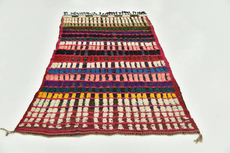 Detail image of 4' 1 x 6' 10 Hand Knotted Moroccan Wool Rug