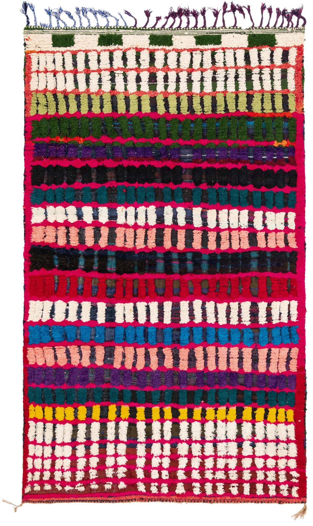4' 1 x 6' 10 Hand Knotted Moroccan Wool Rug