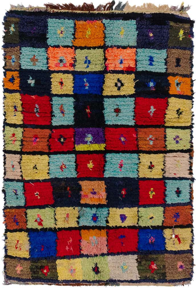 3' 9 x 5' 7 Hand Knotted Moroccan Wool Rug
