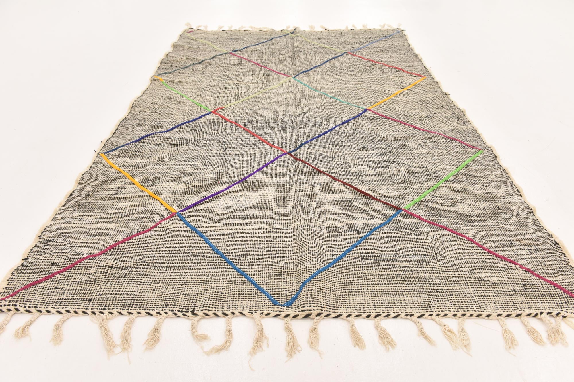 6' 4 x 9' 2 Hand Knotted Moroccan Wool Rug