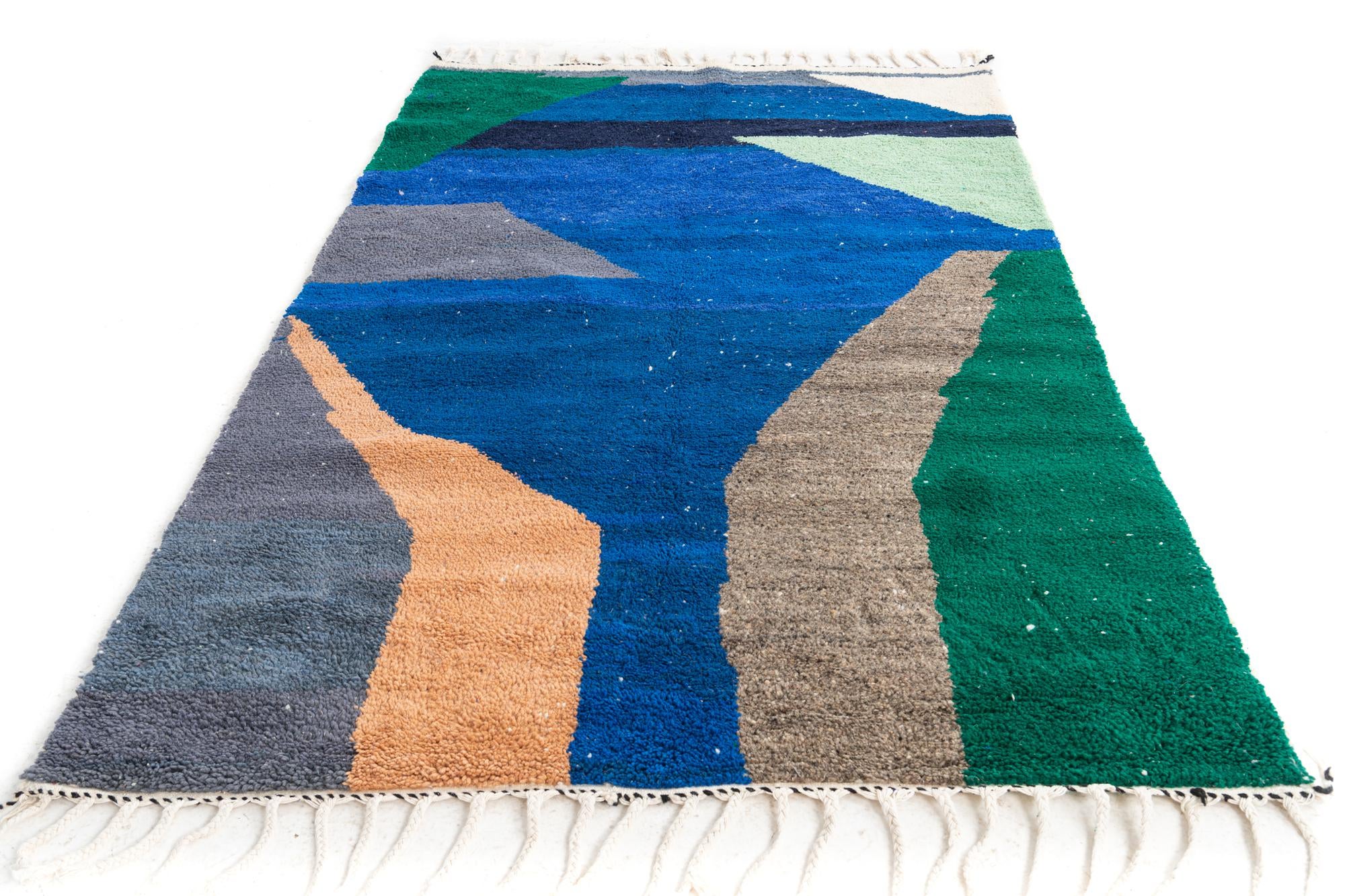 5' 3 x 8' Hand Knotted Moroccan Wool Rug