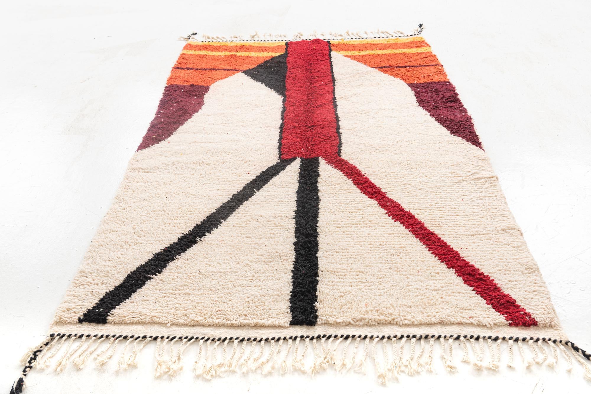 5' x 7' 8 Hand Knotted Moroccan Wool Rug