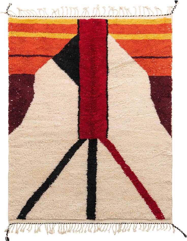 Detail image of 5' x 7' 8 Hand Knotted Moroccan Wool Rug