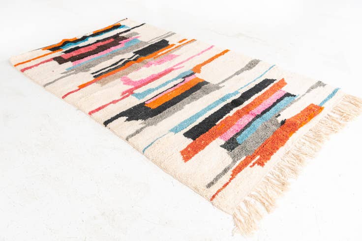 Detail image of 5' x 8' Hand Knotted Moroccan Wool Rug