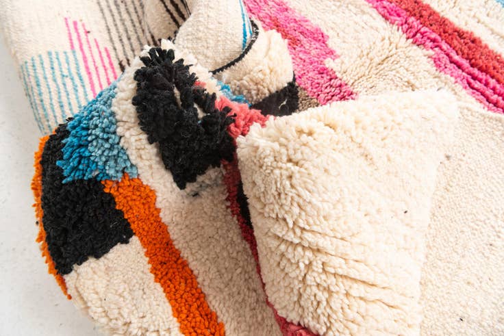 Detail image of 5' x 8' Hand Knotted Moroccan Wool Rug