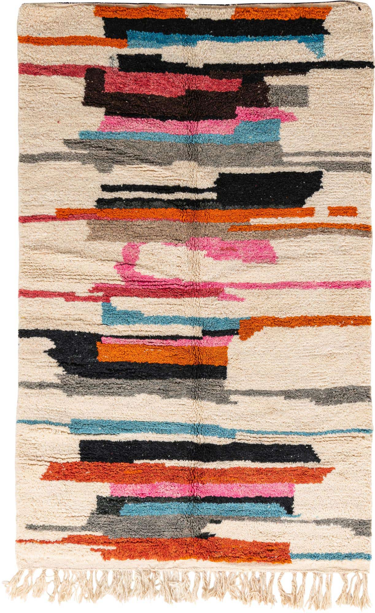 5' x 8' Hand Knotted Moroccan Wool Rug
