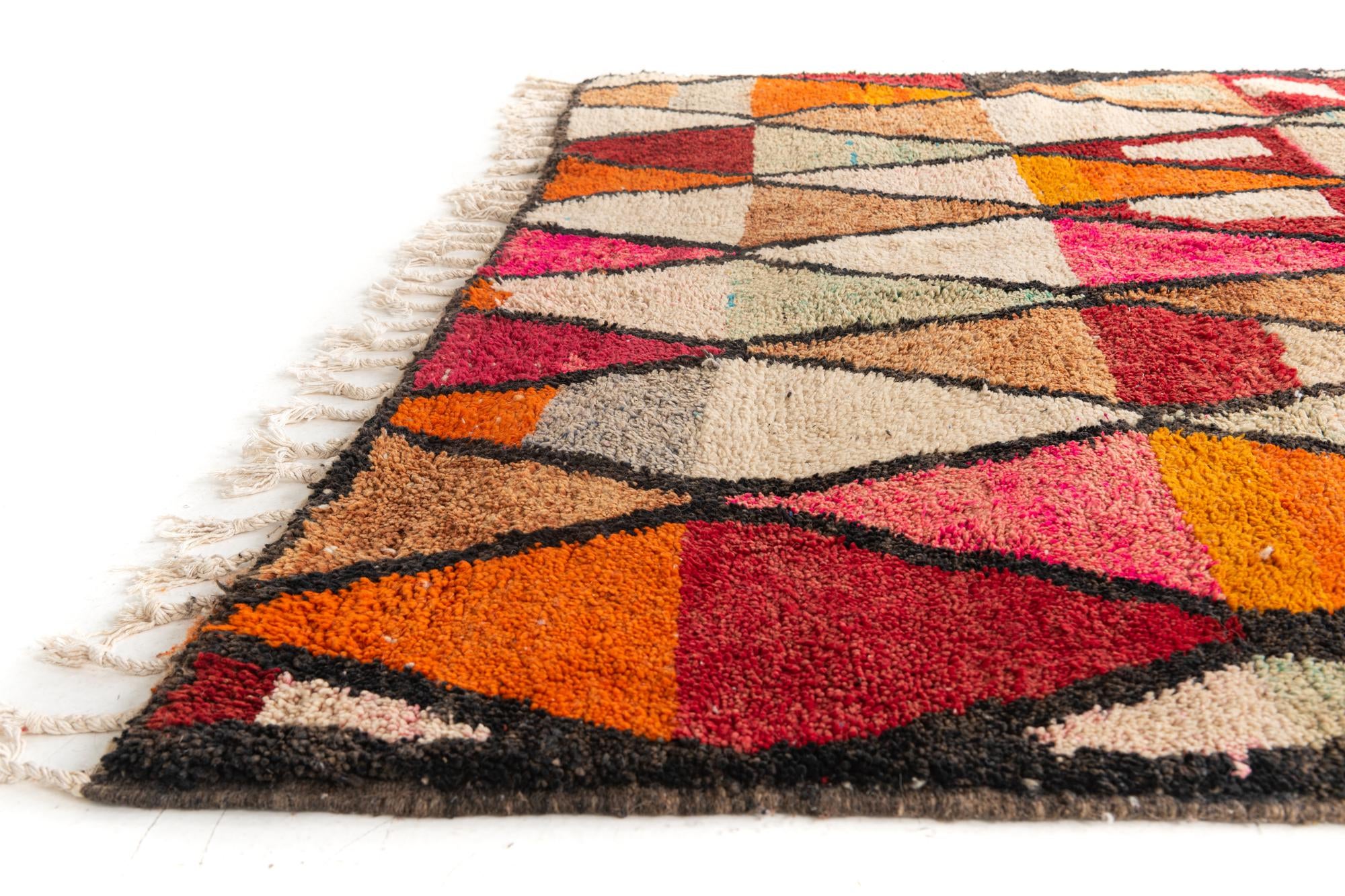 6' 9 x 9' 5 Hand Knotted Moroccan Wool Rug