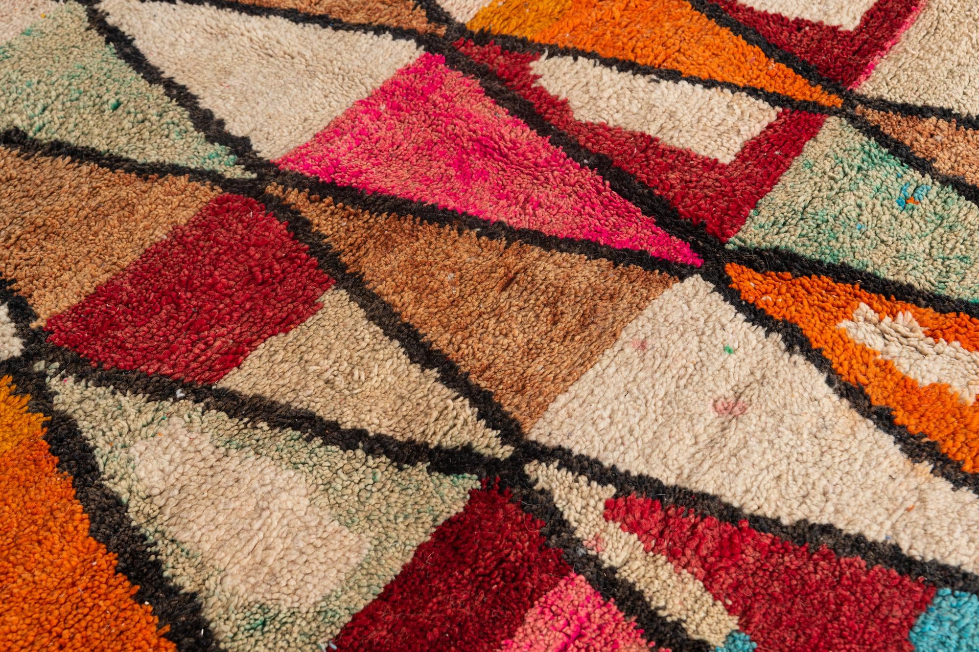 6' 9 x 9' 5 Hand Knotted Moroccan Wool Rug