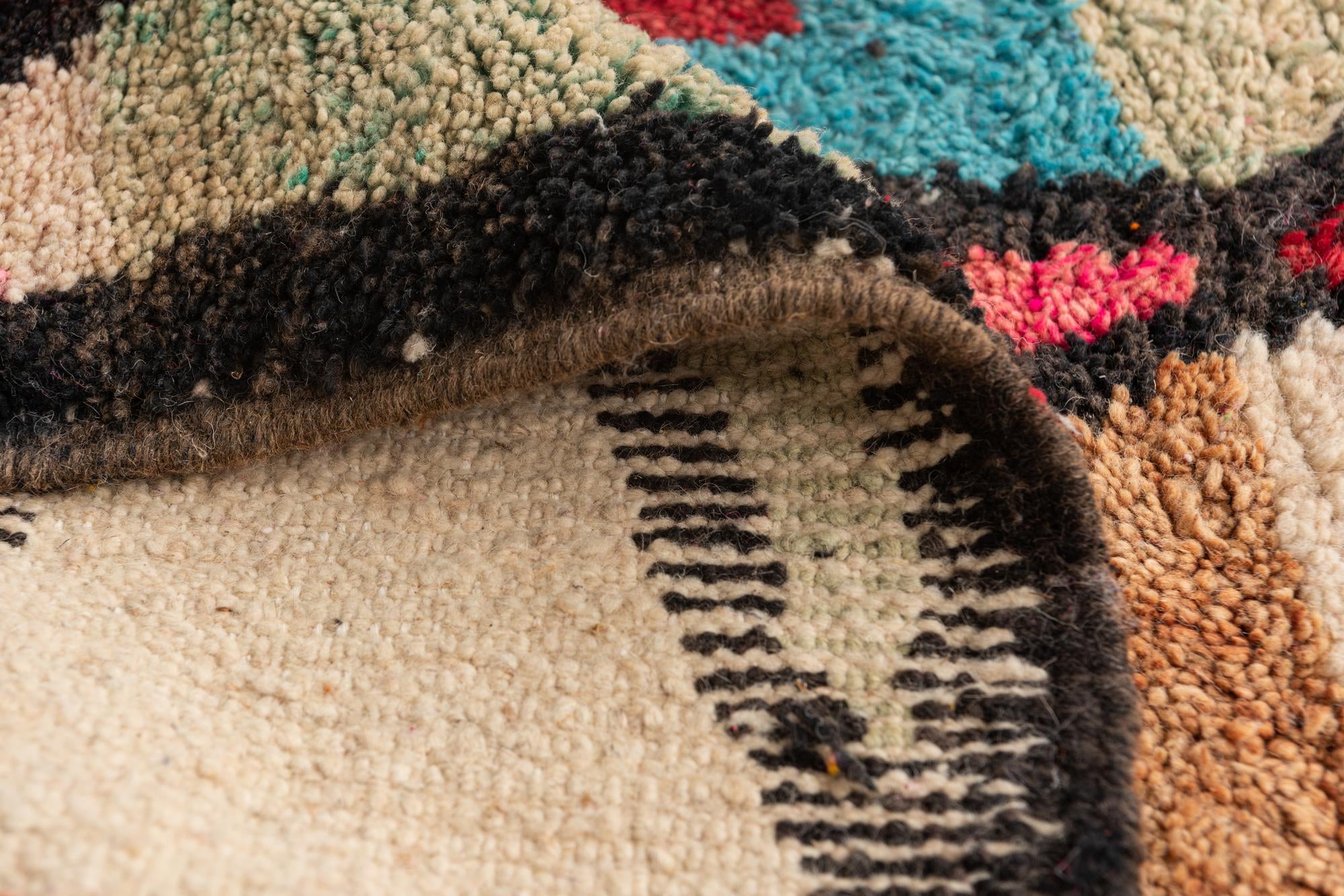 6' 9 x 9' 5 Hand Knotted Moroccan Wool Rug