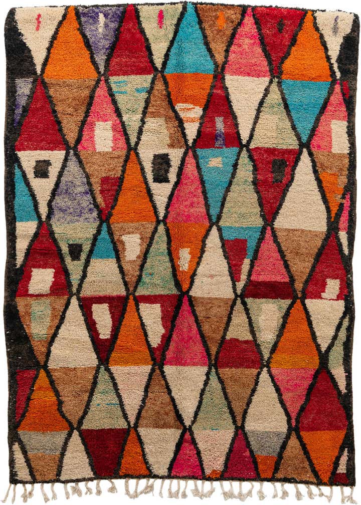 6' 9 x 9' 5 Hand Knotted Moroccan Wool Rug