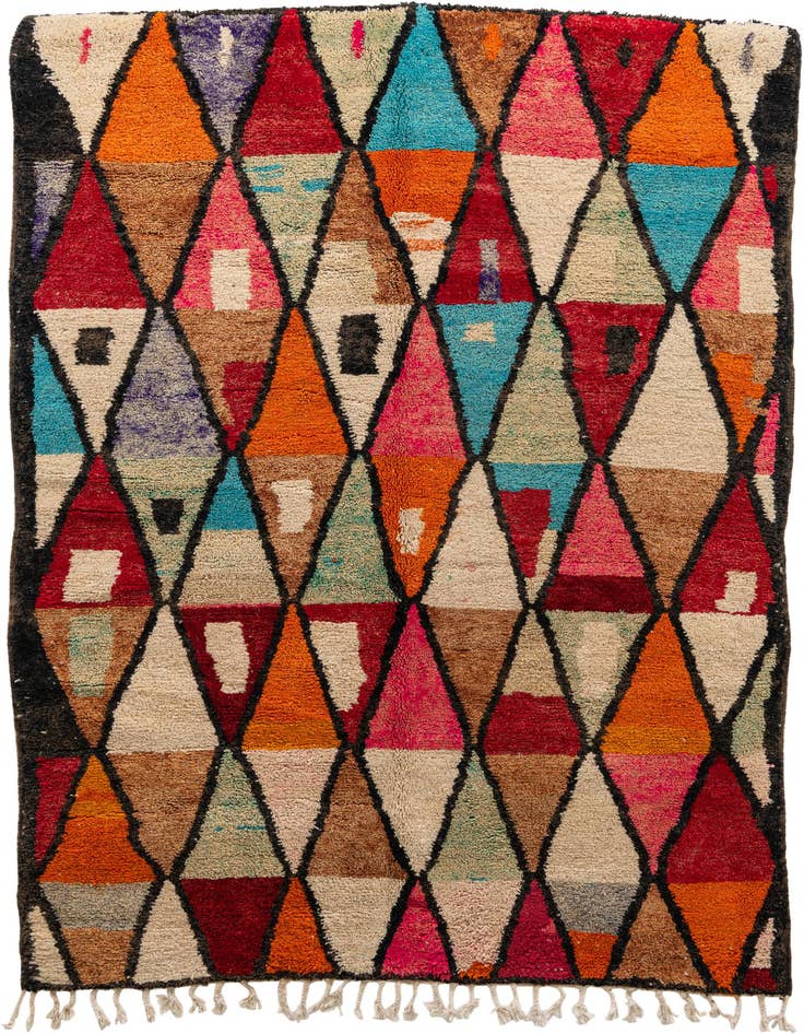 Detail image of 6' 9 x 9' 5 Hand Knotted Moroccan Wool Rug
