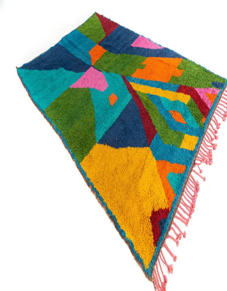 Detail image of 6' 5 x 9' 6  Hand Knotted Moroccan Wool Rug