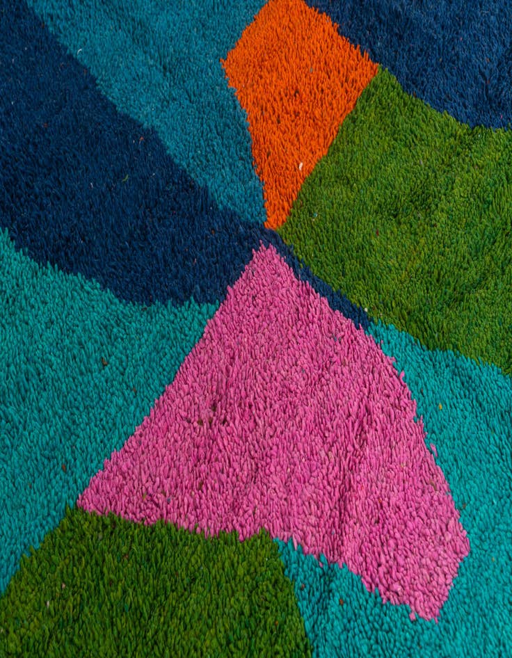 Detail image of 6' 5 x 9' 6  Hand Knotted Moroccan Wool Rug