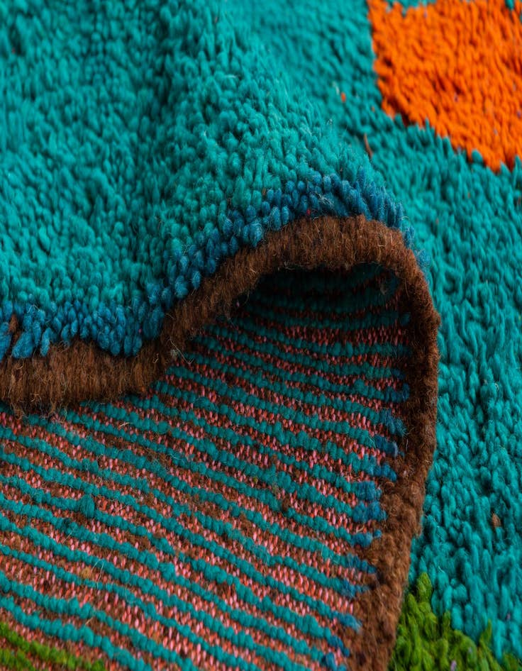 Detail image of 6' 5 x 9' 6  Hand Knotted Moroccan Wool Rug