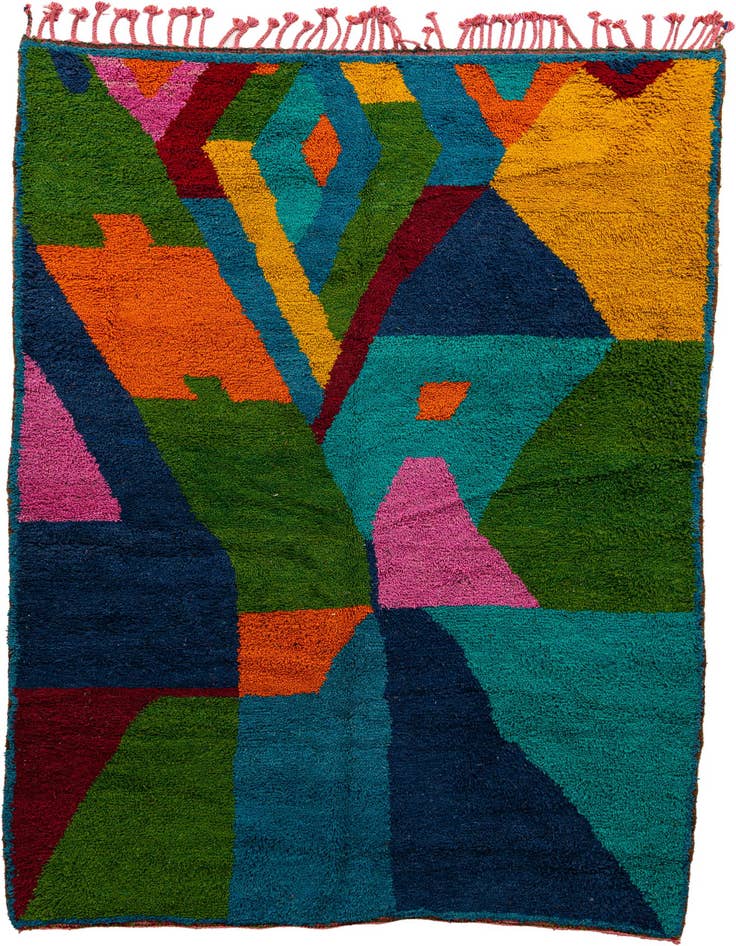 Detail image of 6' 5 x 9' 6 Hand Knotted Moroccan Wool Rug