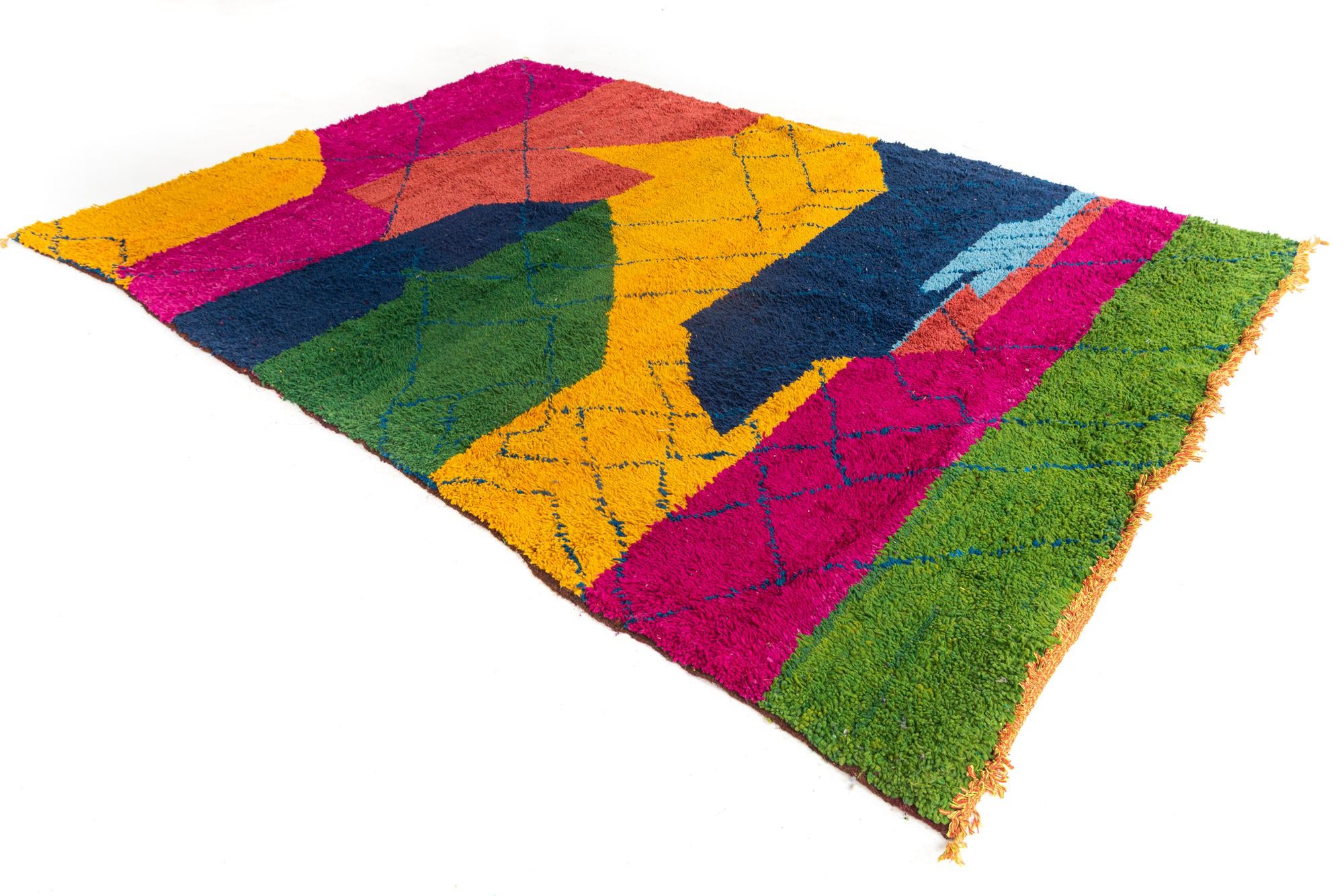 6' 8 x 9' 8 Hand Knotted Moroccan Wool Rug