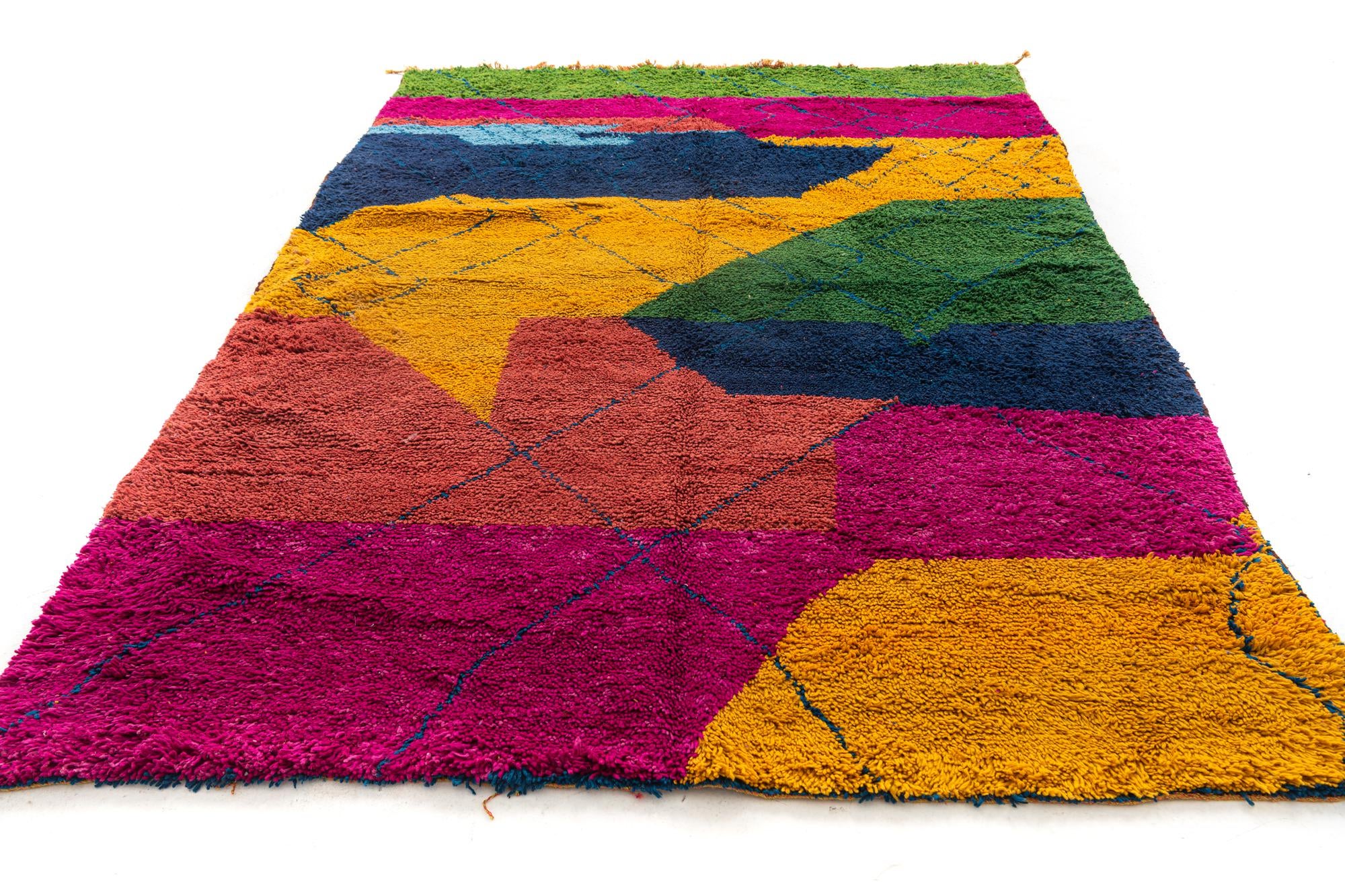 6' 8 x 9' 8 Hand Knotted Moroccan Wool Rug