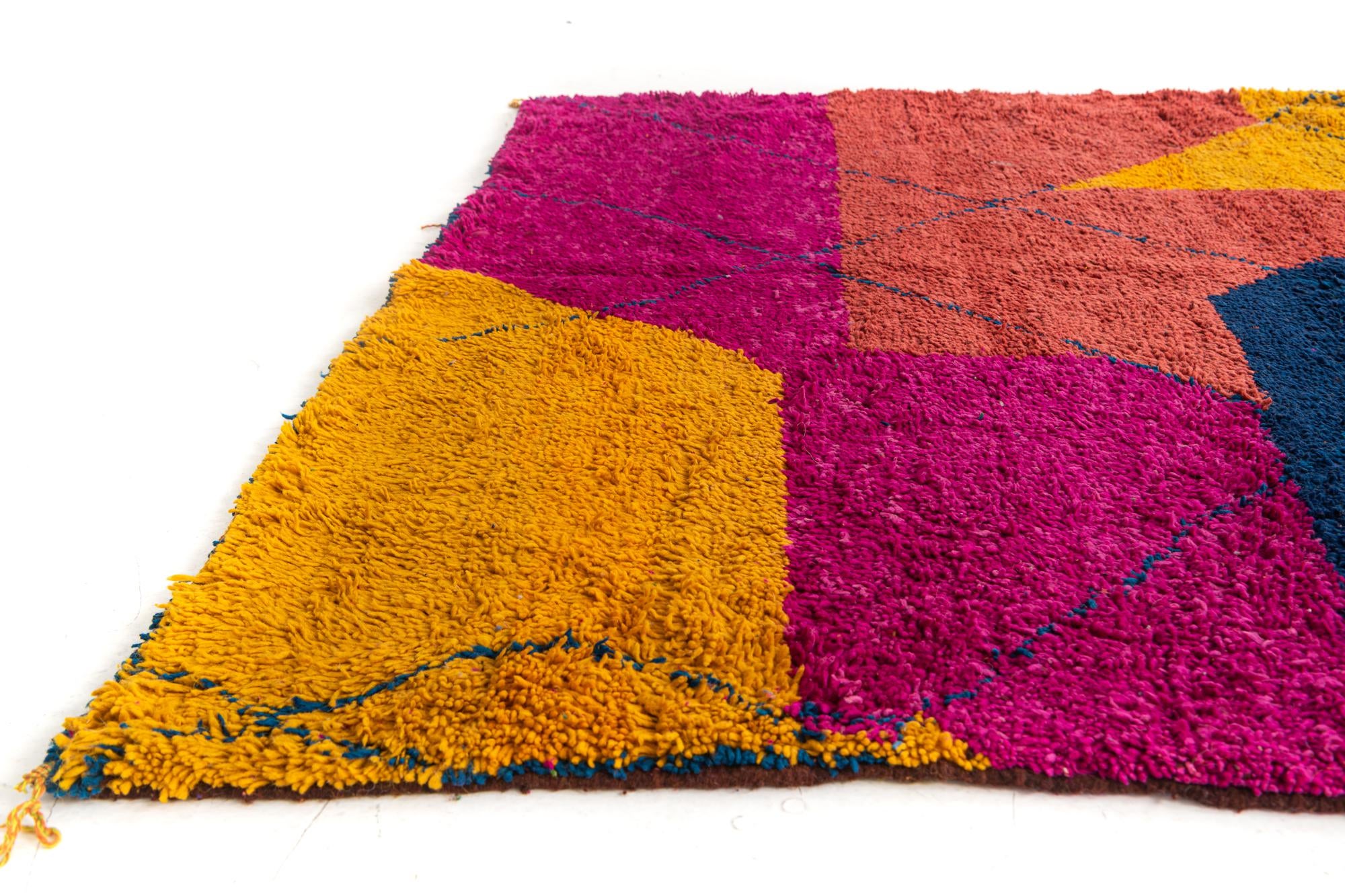 6' 8 x 9' 8 Hand Knotted Moroccan Wool Rug