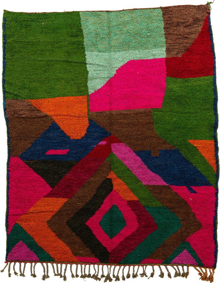 Detail image of 6' 8 x 9' 2 Hand Knotted Moroccan Wool Rug