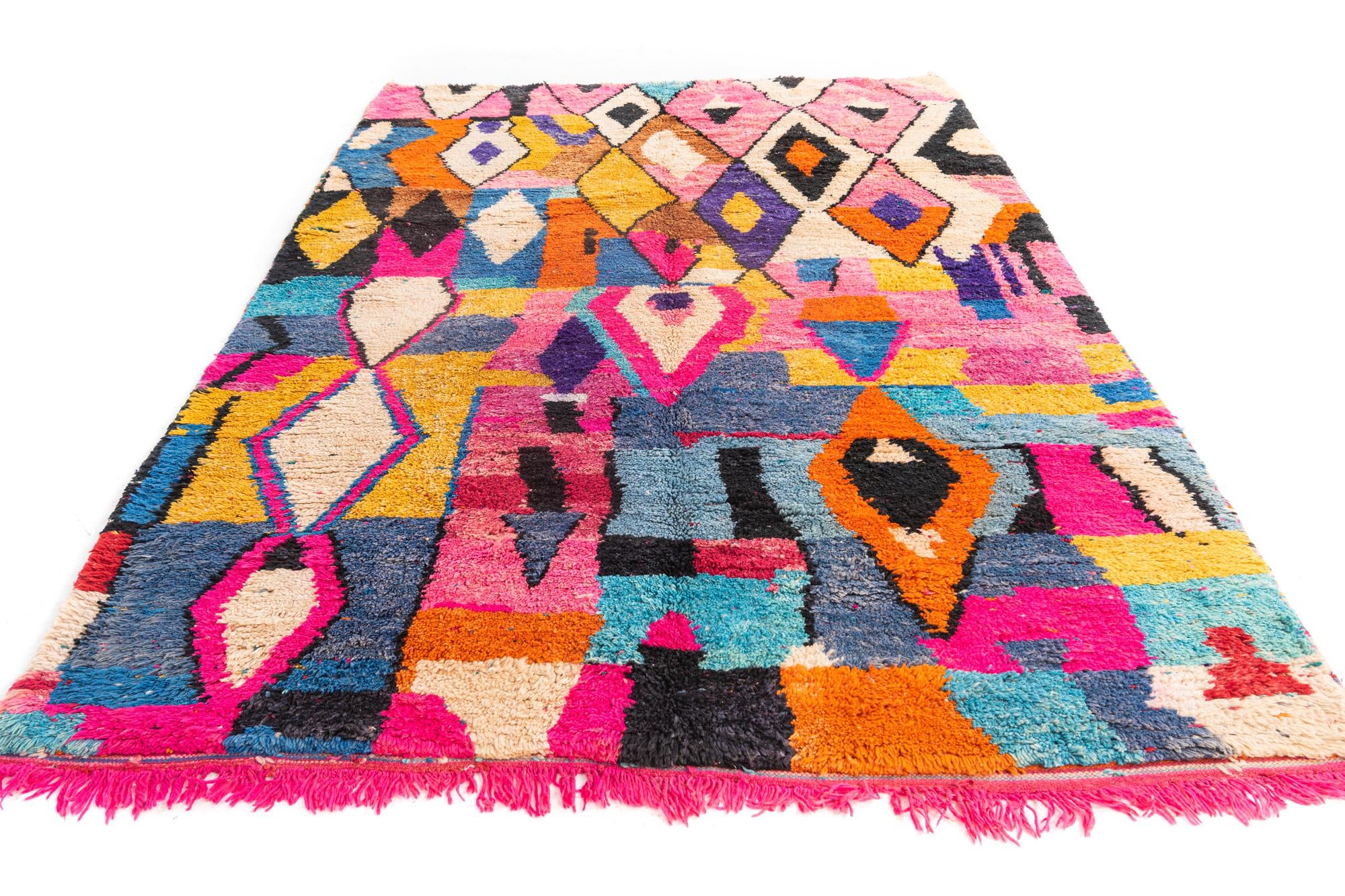 6' 5 x 9' 3 Hand Knotted Moroccan Wool Rug