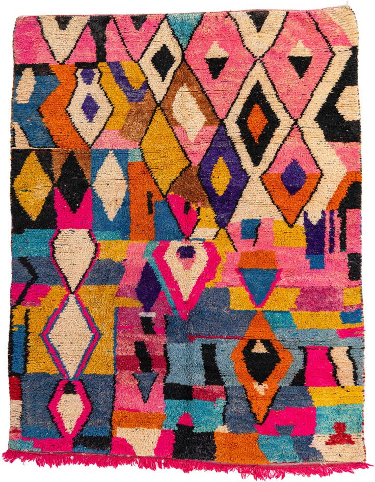 Detail image of 6' 5 x 9' 3 Hand Knotted Moroccan Wool Rug