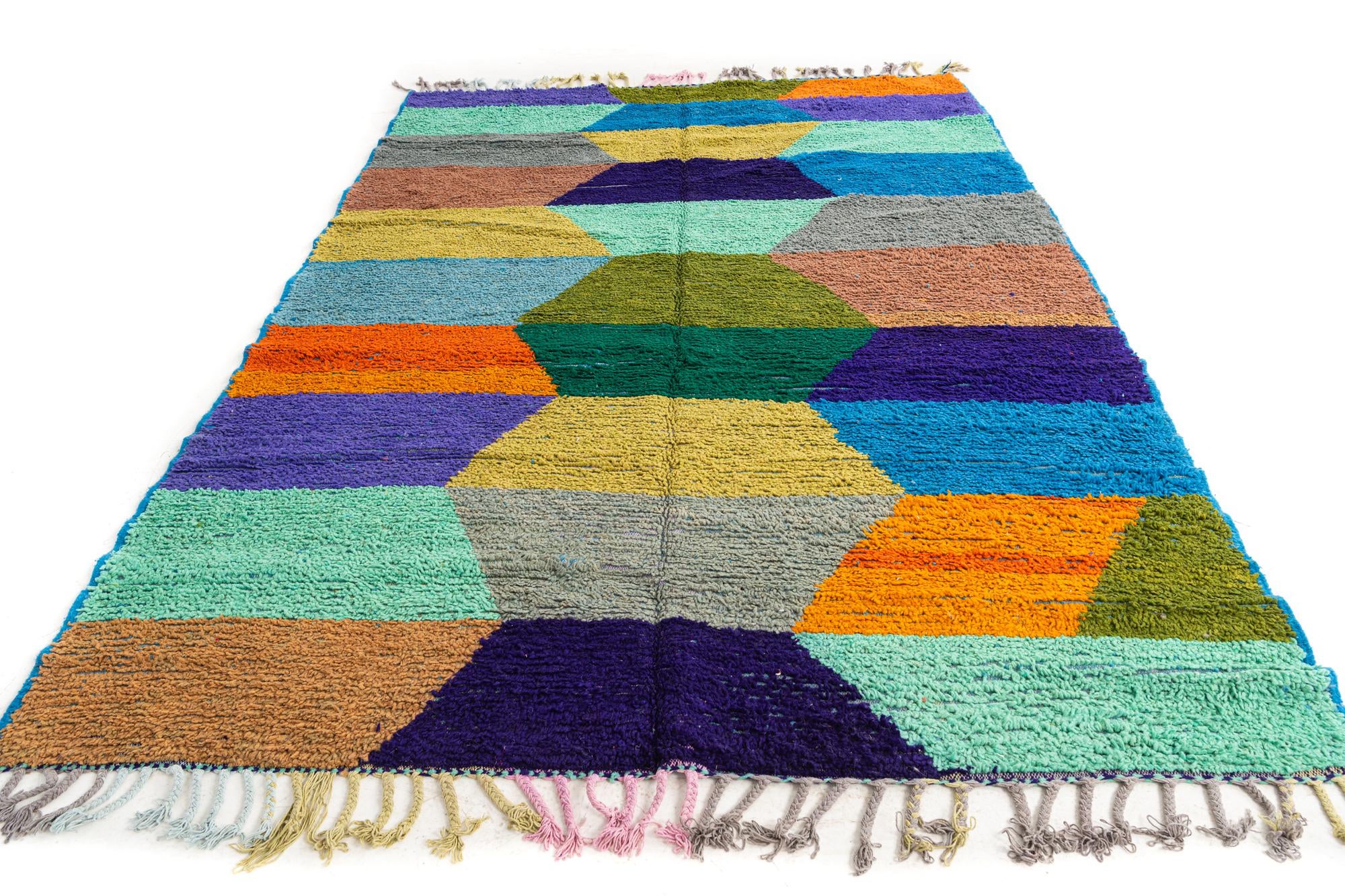 6' 10 x 9' 7 Hand Knotted Moroccan Wool Rug