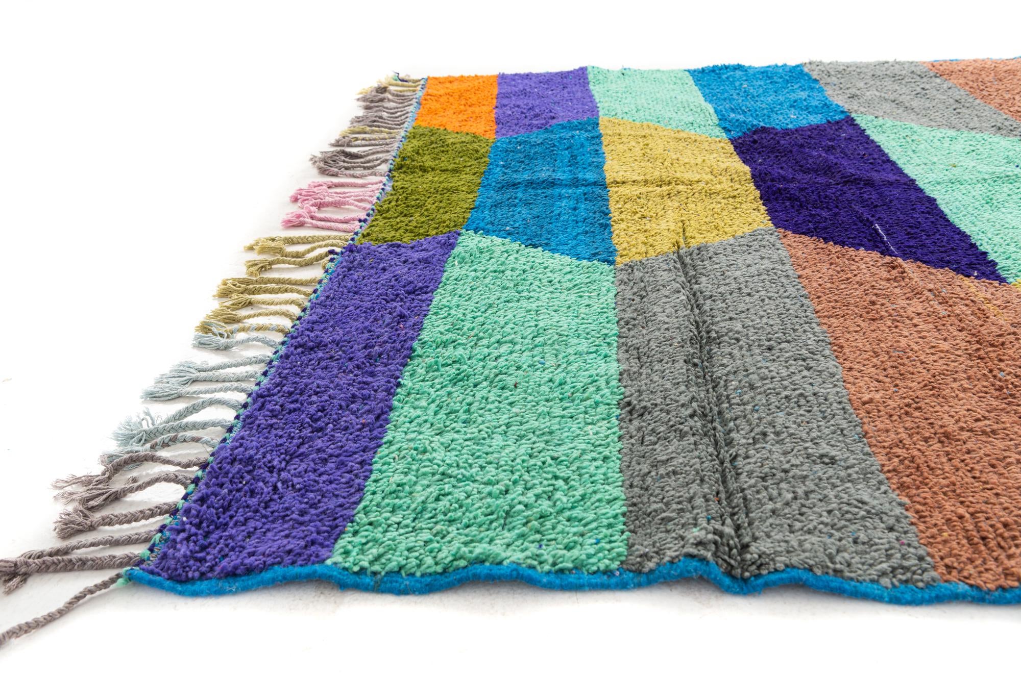 6' 10 x 9' 7 Hand Knotted Moroccan Wool Rug