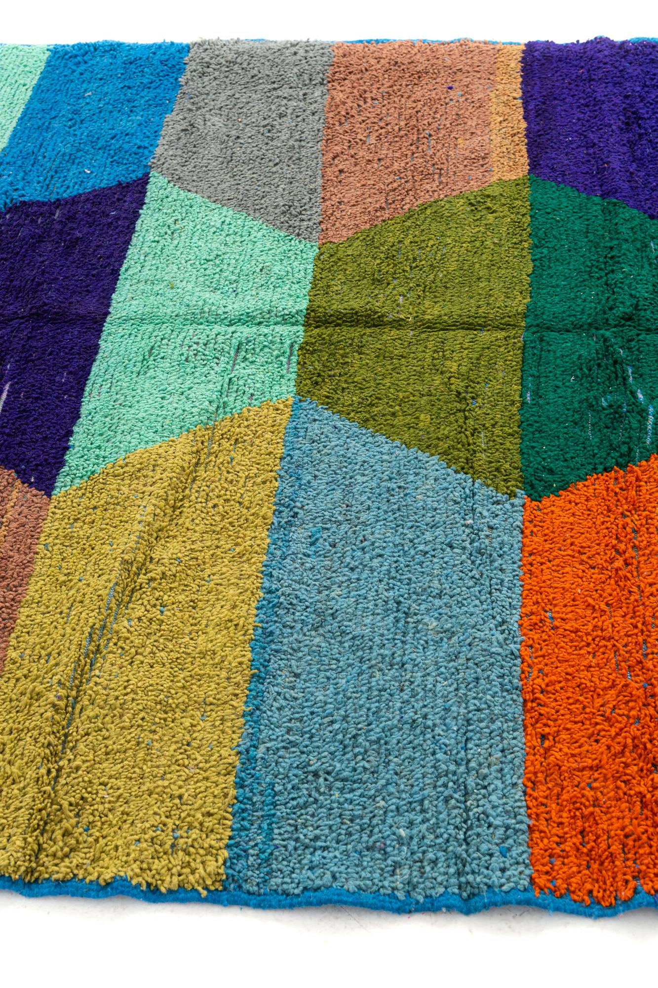 6' 10 x 9' 7 Hand Knotted Moroccan Wool Rug