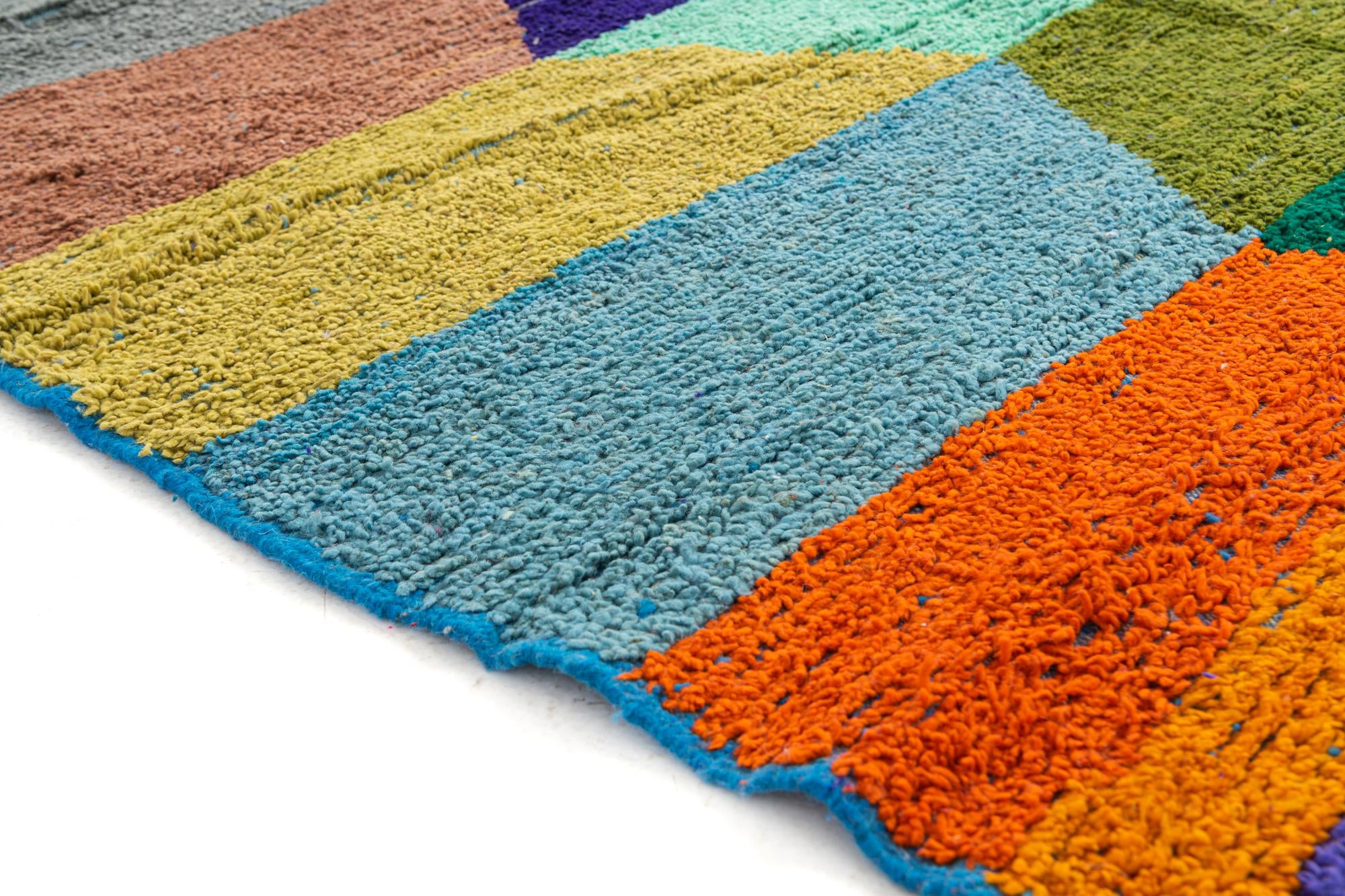 6' 10 x 9' 7 Hand Knotted Moroccan Wool Rug