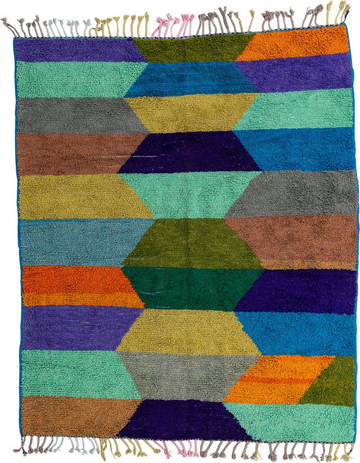 Detail image of 6' 10 x 9' 7 Hand Knotted Moroccan Wool Rug