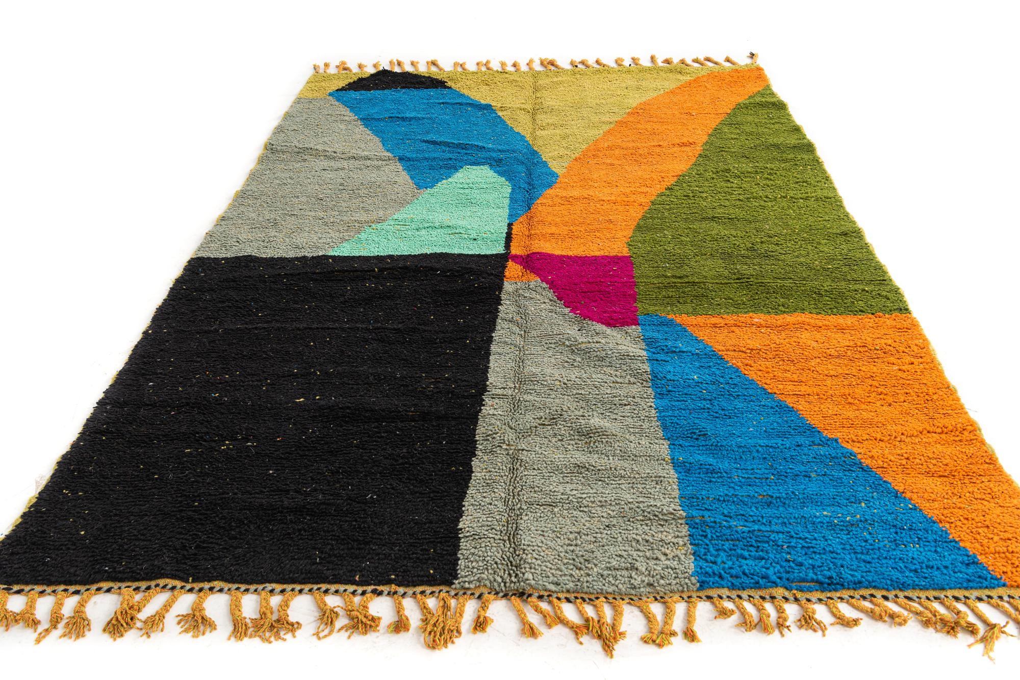 6' 8 x 9' 6 Hand Knotted Moroccan Wool Rug