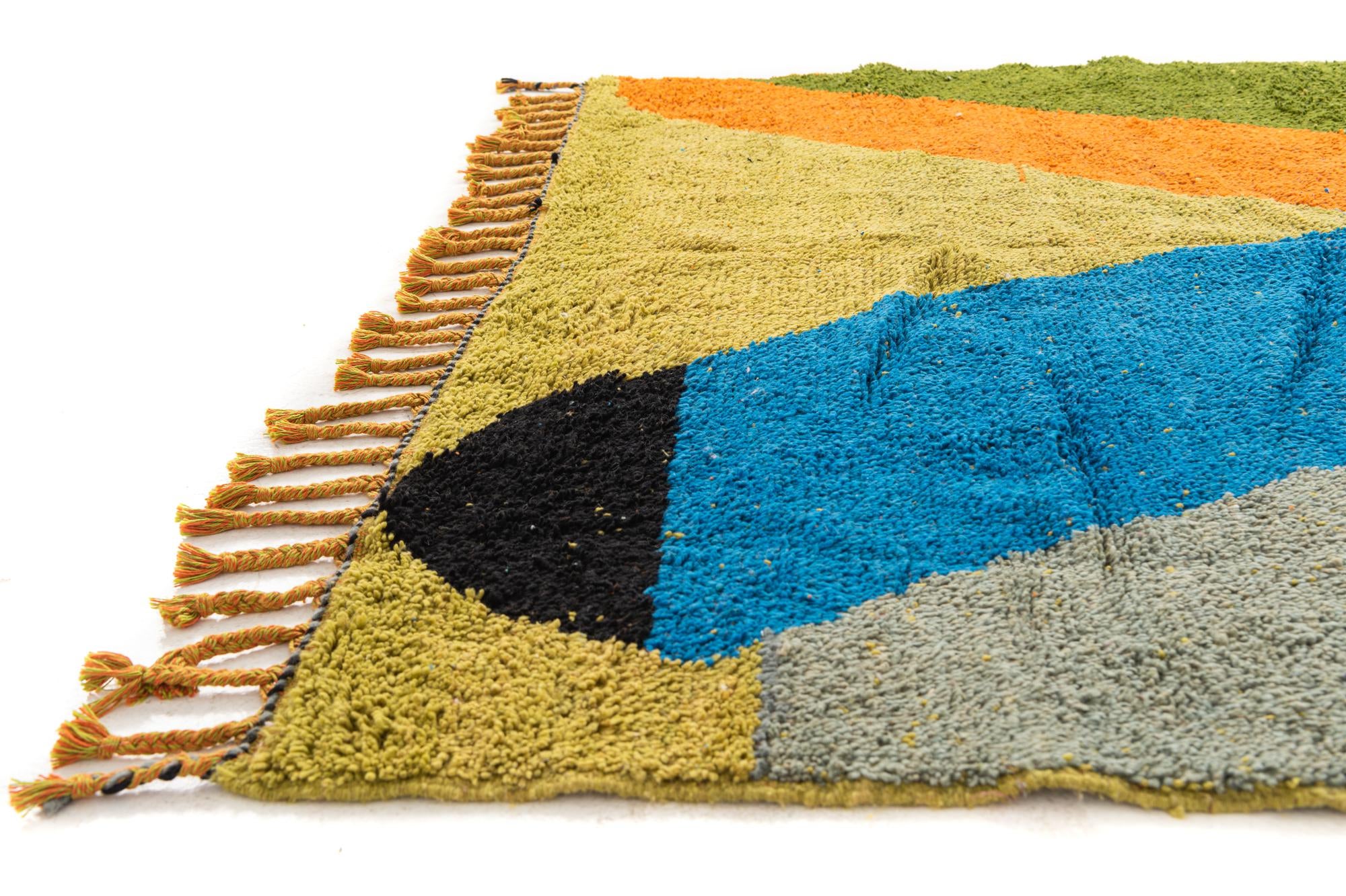 6' 8 x 9' 6 Hand Knotted Moroccan Wool Rug