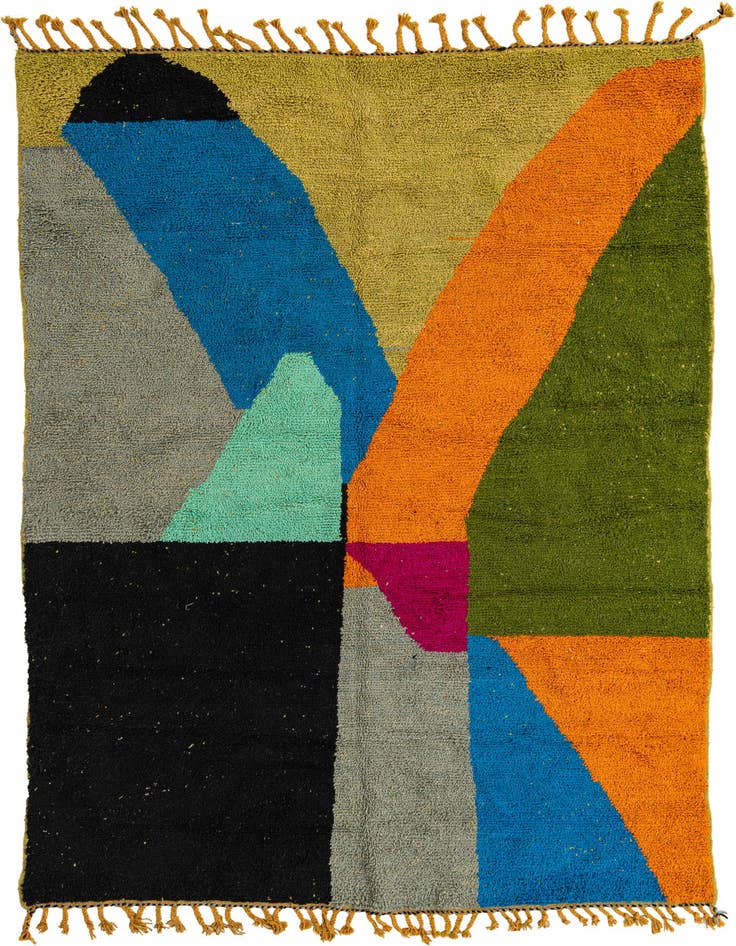Detail image of 6' 8 x 9' 6 Hand Knotted Moroccan Wool Rug