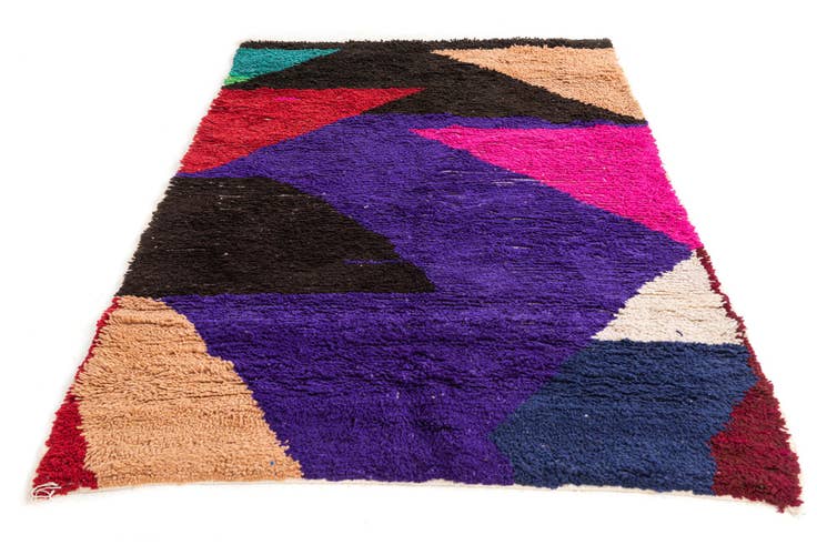 Detail image of 5' 4 x 7' 6 Hand Knotted Moroccan Wool Rug
