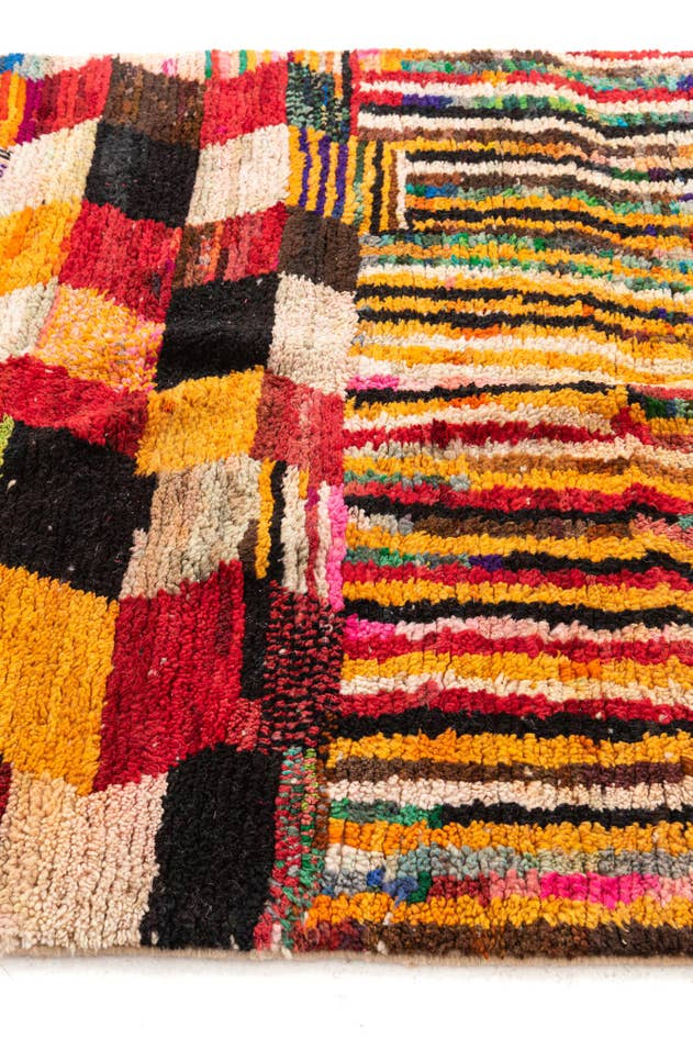 Detail image of 5' 2 x 8' 6 Hand Knotted Moroccan Wool Rug