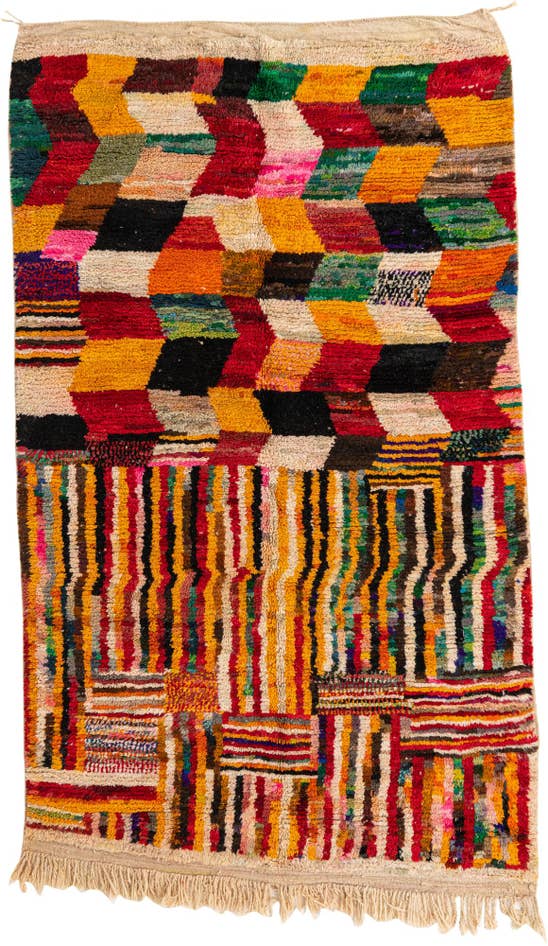 Detail image of 5' 2 x 8' 6 Hand Knotted Moroccan Wool Rug