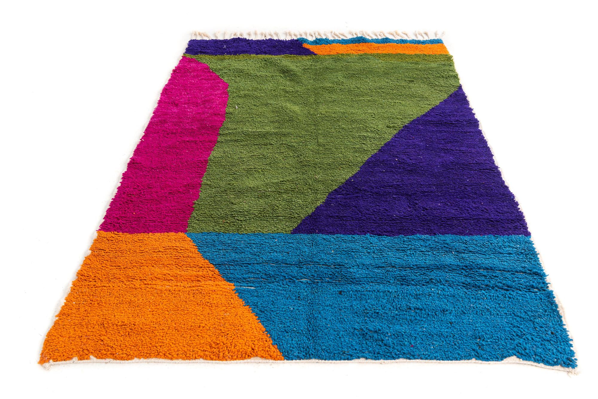 5' 2 x 7' 3 Hand Knotted Moroccan Wool Rug